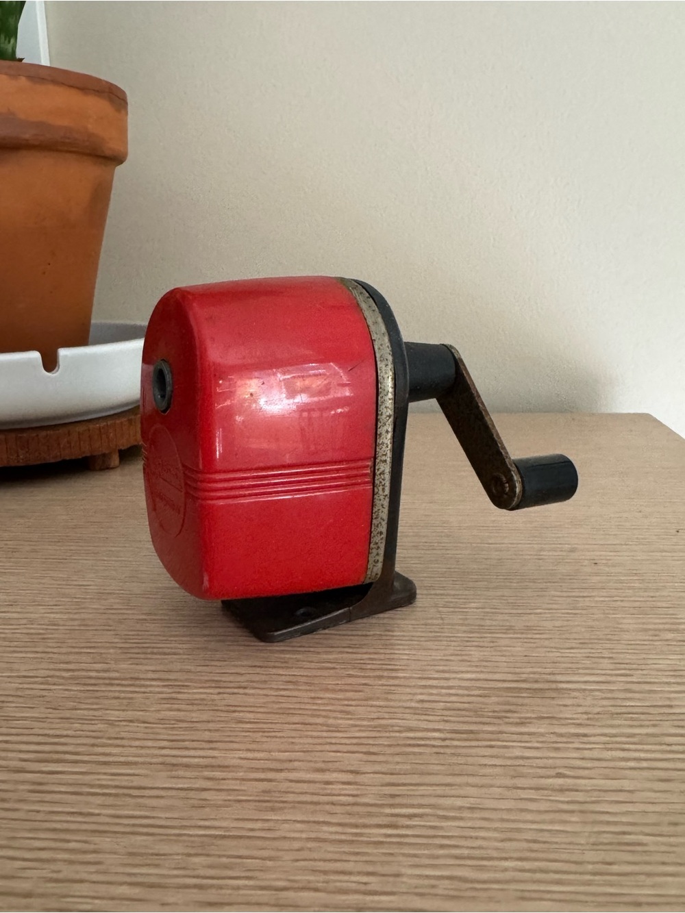 Vintage Absco Red Hand Crank Pencil Sharpener